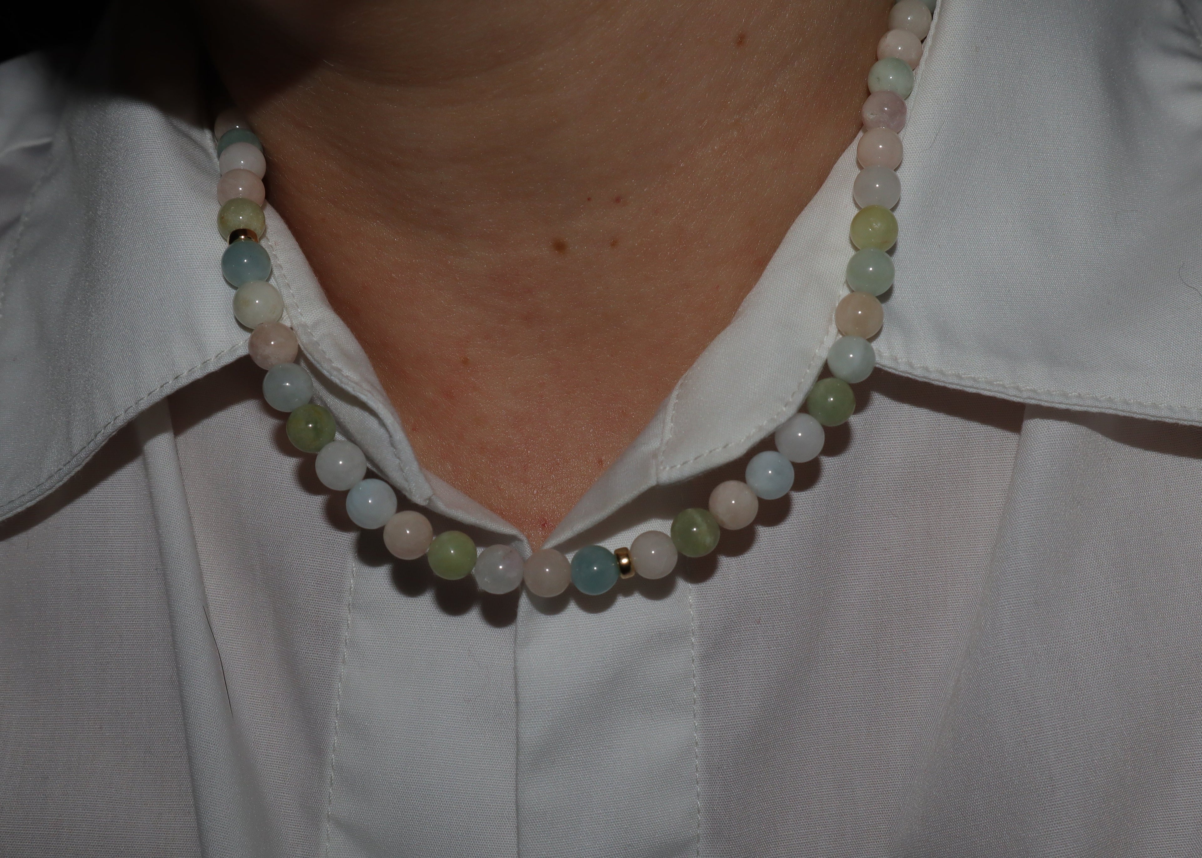 Morganite Beryl with Gold