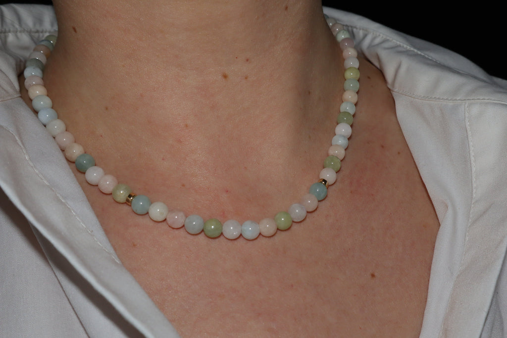 Morganite Beryl with Gold